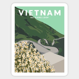 Ha Giang Loop, Vietnam Travel Poster Sticker